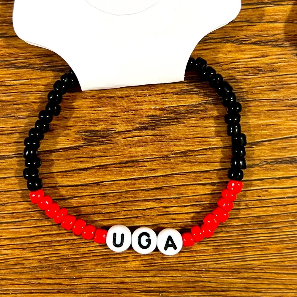 University of Georgia Handmade Beaded Bracelet.